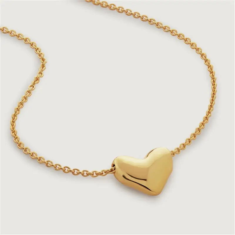 18K Stainless Steel Tarnish Free Heart Necklace