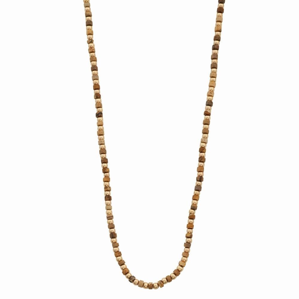 Natural Stone Metal Bead Mix Necklace