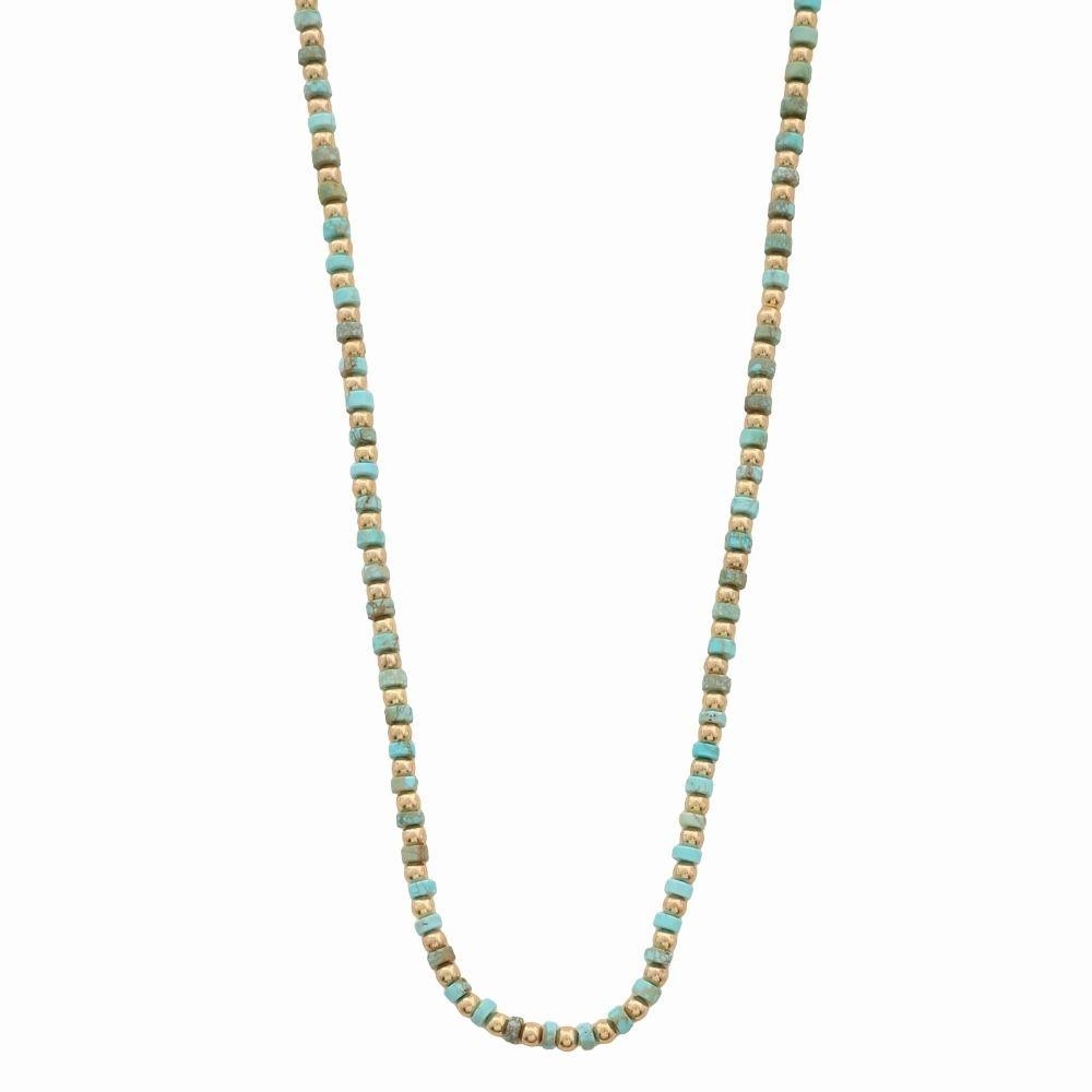 Natural Stone Metal Bead Mix Necklace