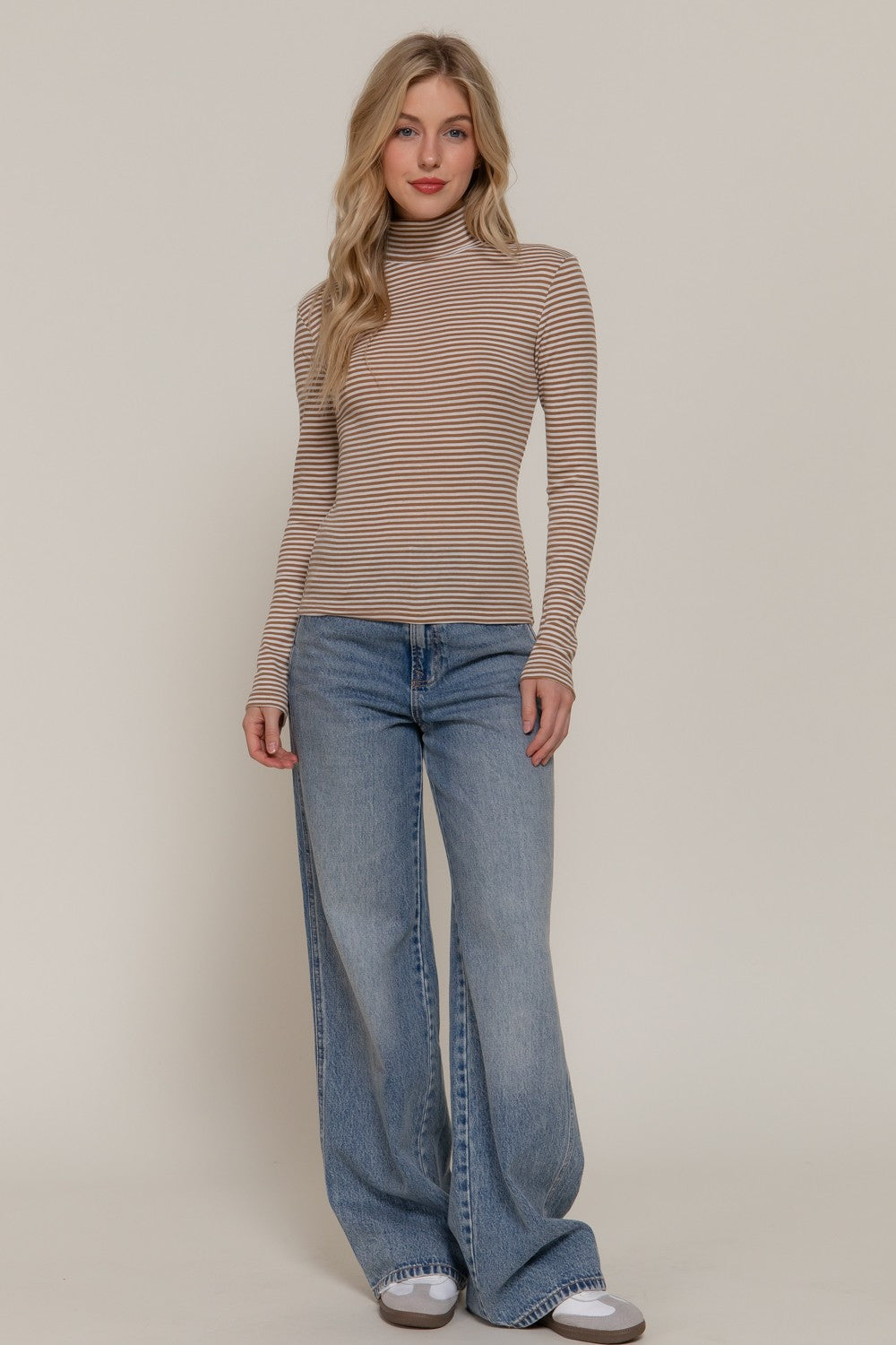 Stripe Turtleneck Top