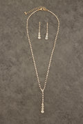 Rhinestone Round Y Necklace Set