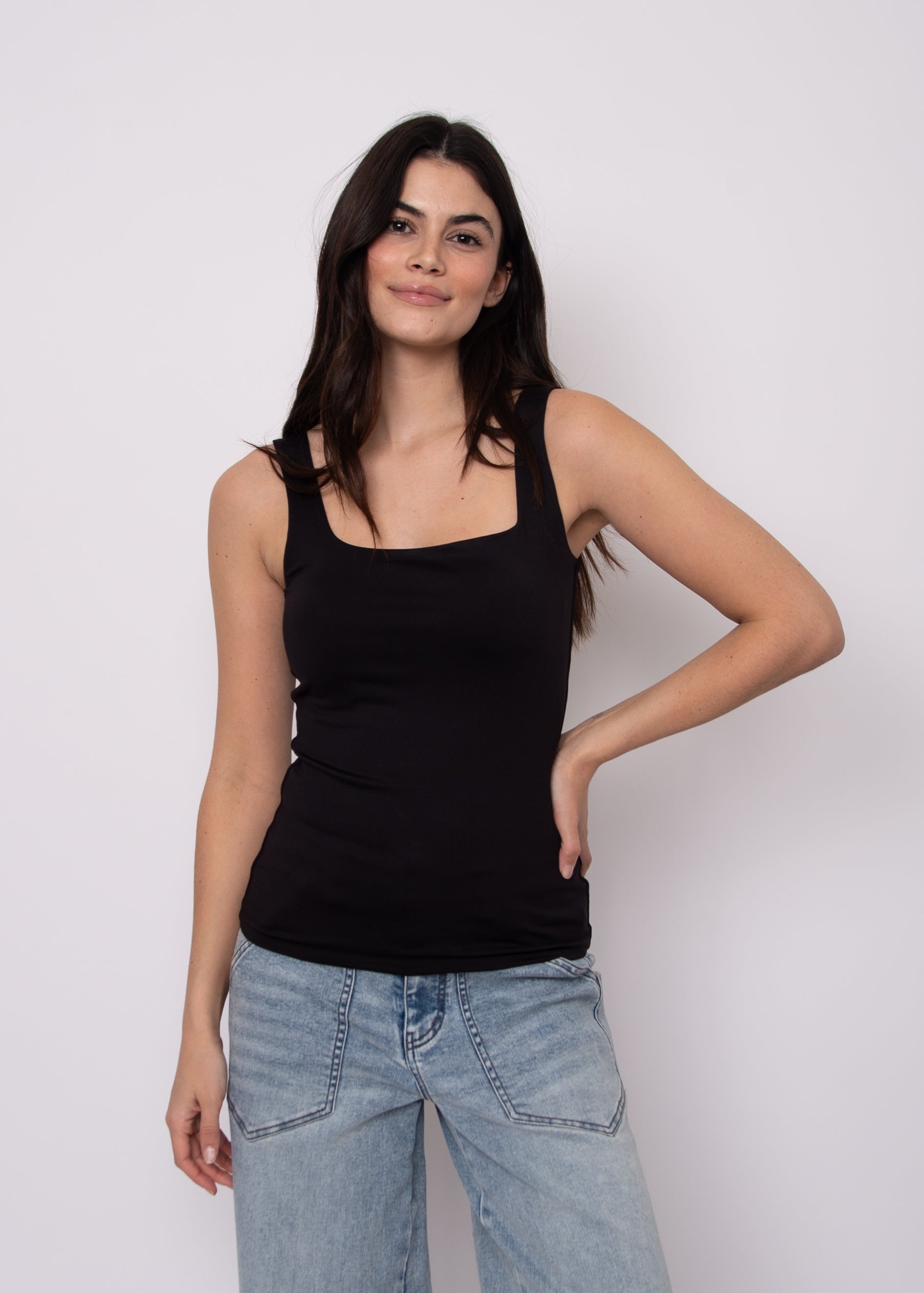 Signature Second Skin Tank Top in Black