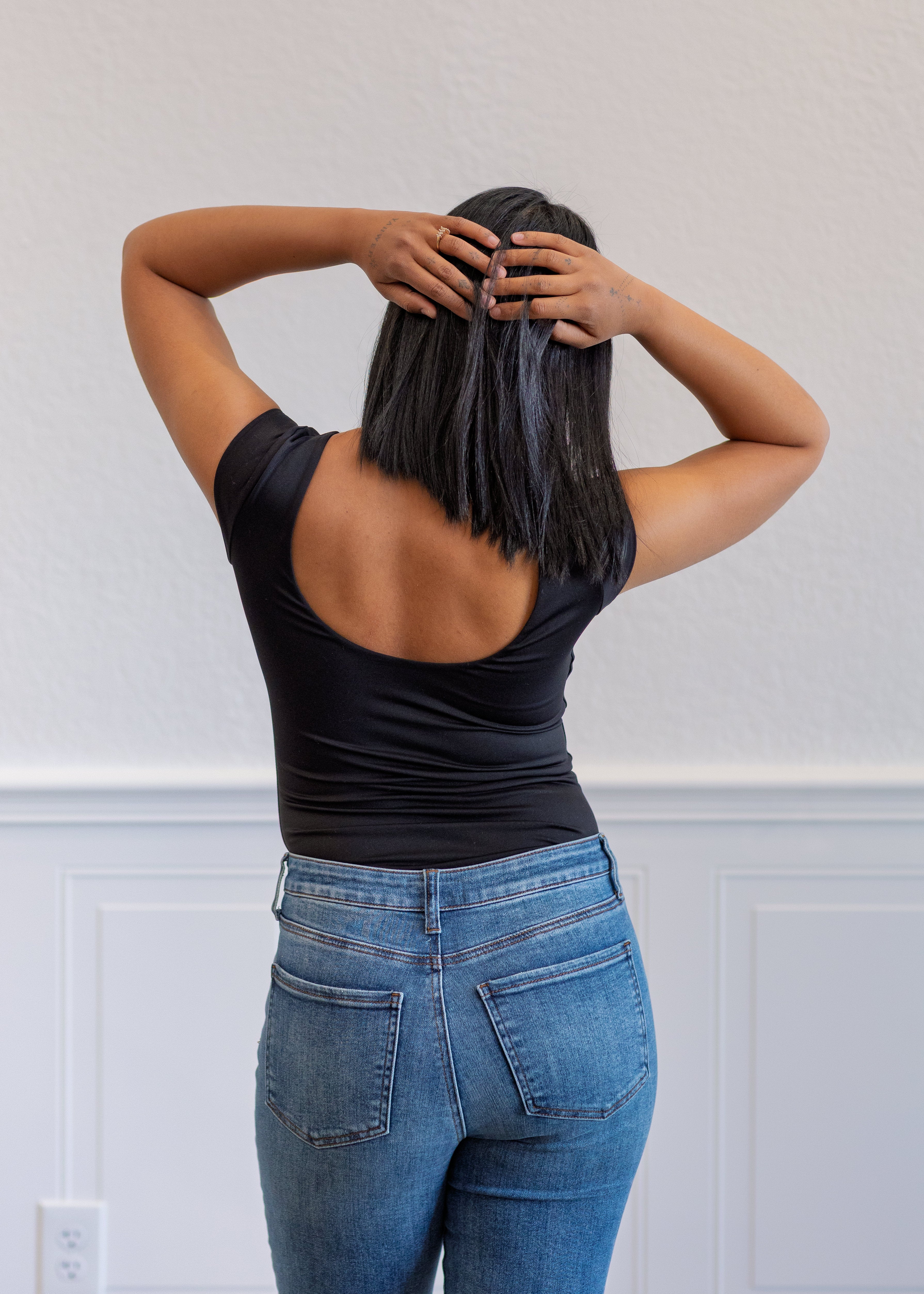 Brida Second Skin Low Back Top in Black