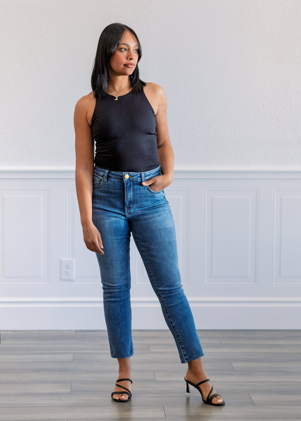 Maria Second Skin Tank Top in Black