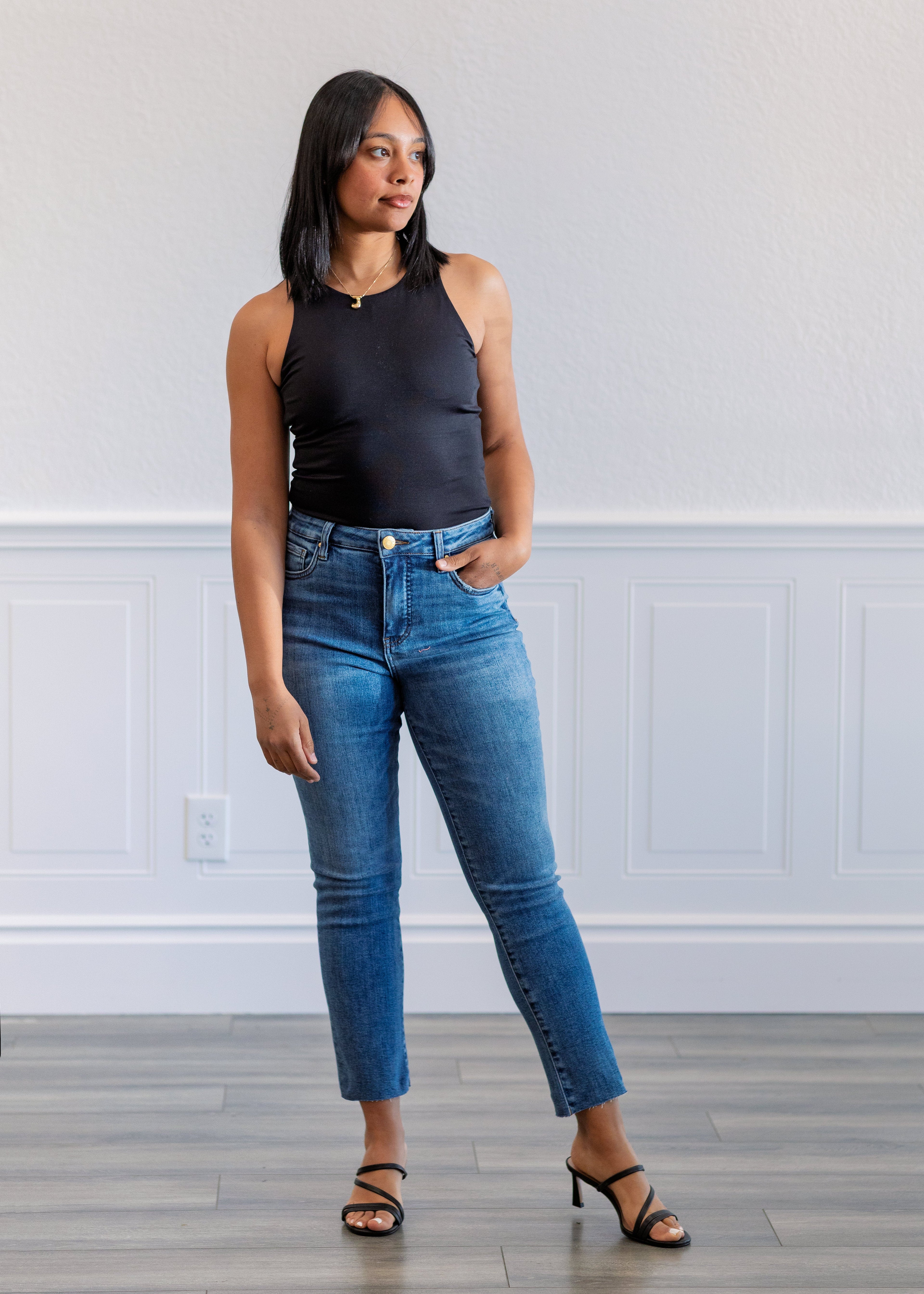 Maria Second Skin Tank Top in Black