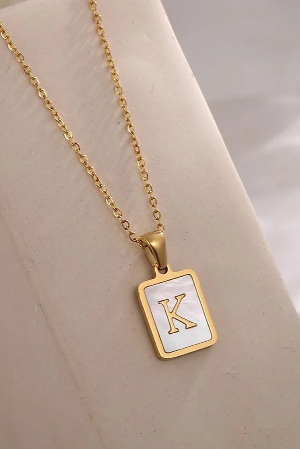 Mother of Pearl Letter Necklace