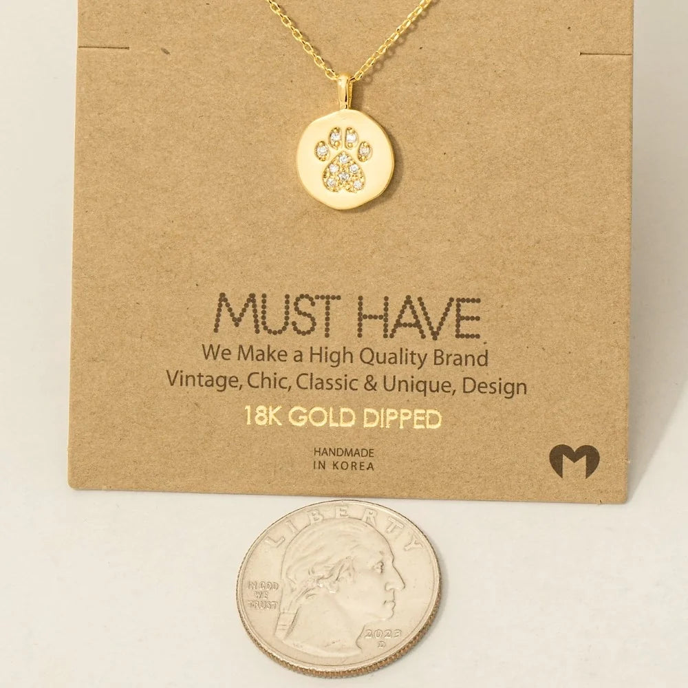 Gold Dipped Dog Paw Necklace