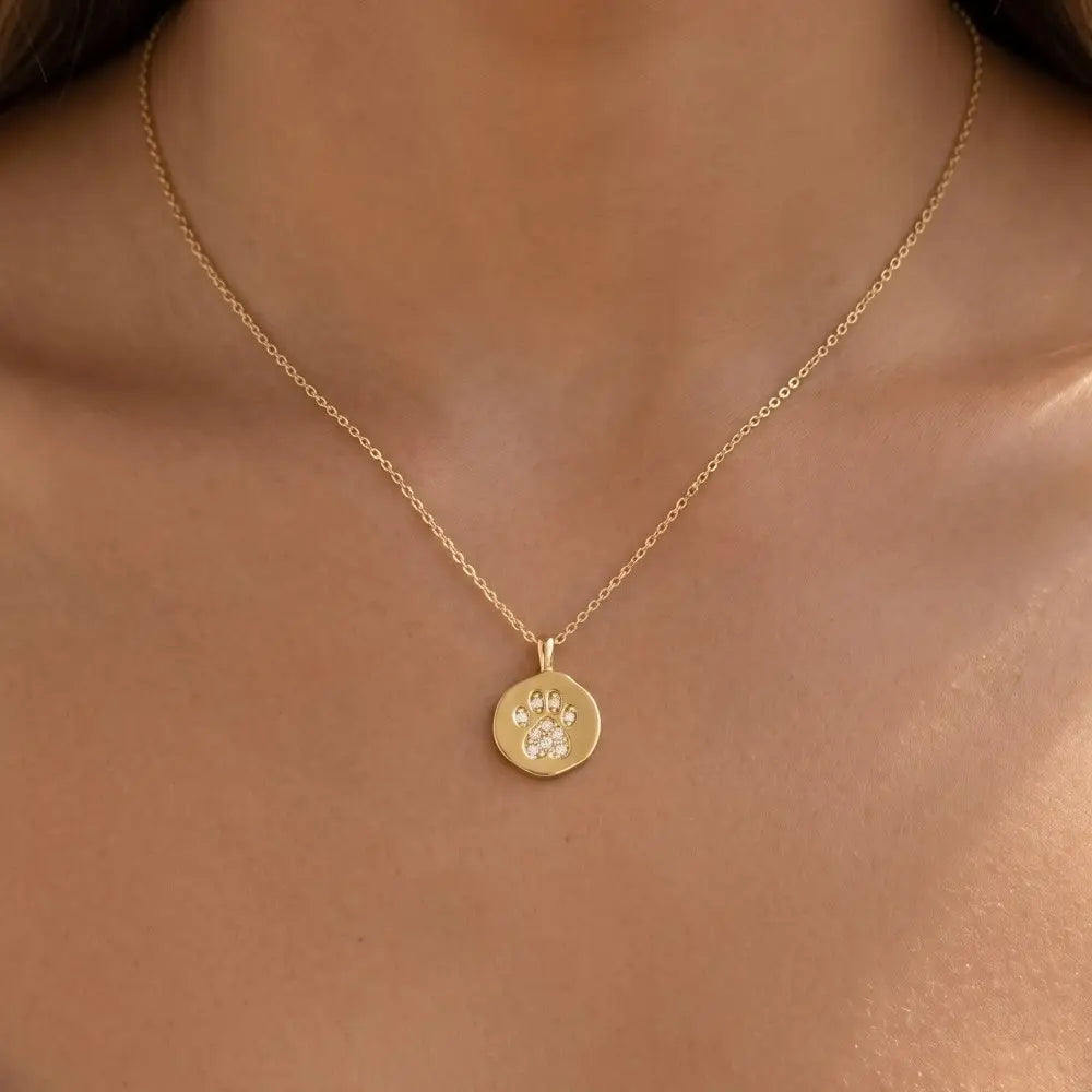 Gold Dipped Dog Paw Necklace