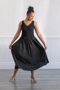 Ribbed Knit Sleeveless Midi Dress