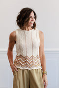 Chevron Patterned Top in Mocha