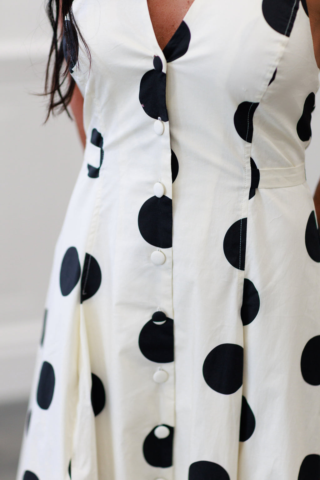 Monroe Polka Dot Halter Midi Dress