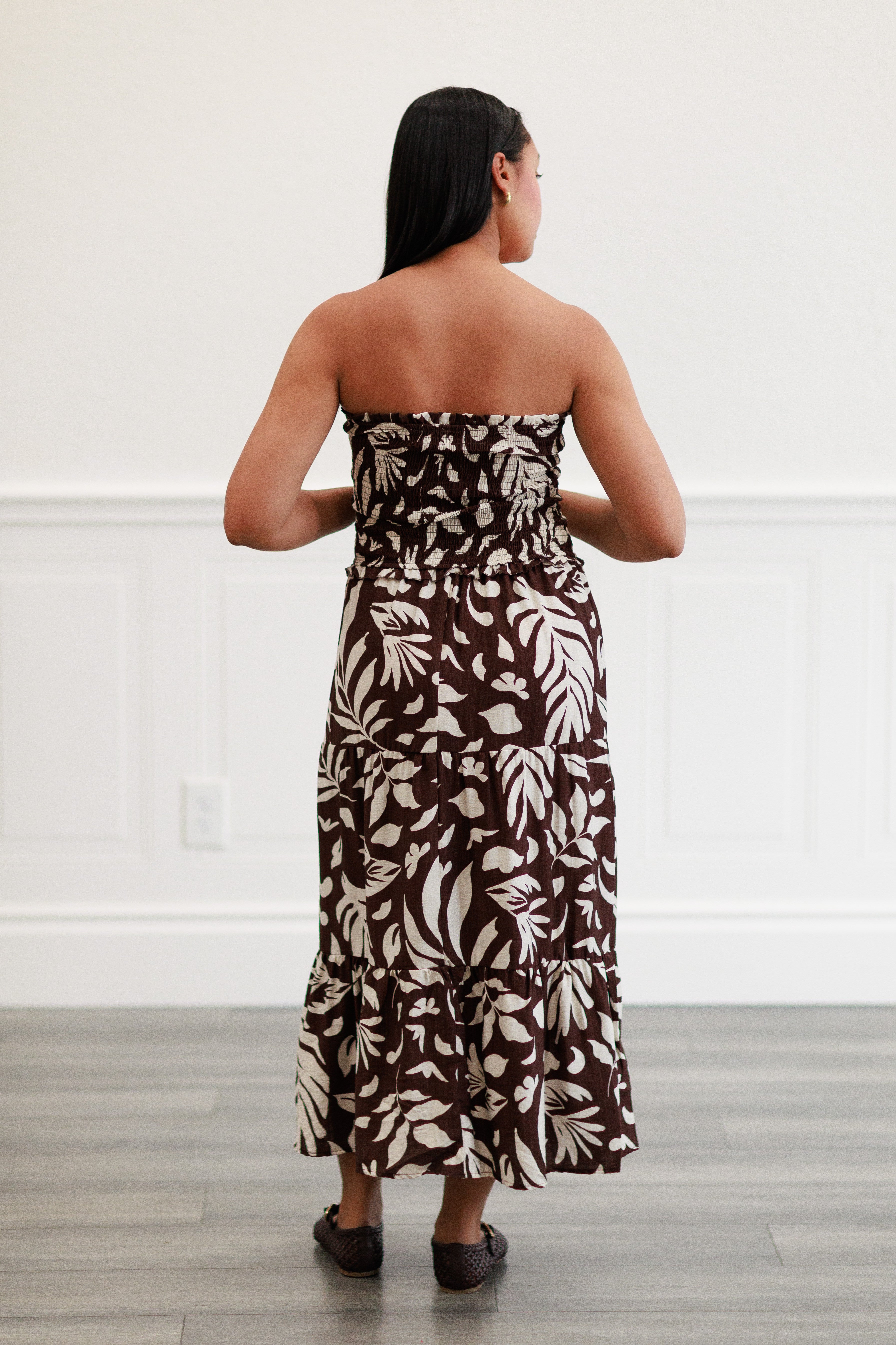 Floral Maxi Dress in Choco