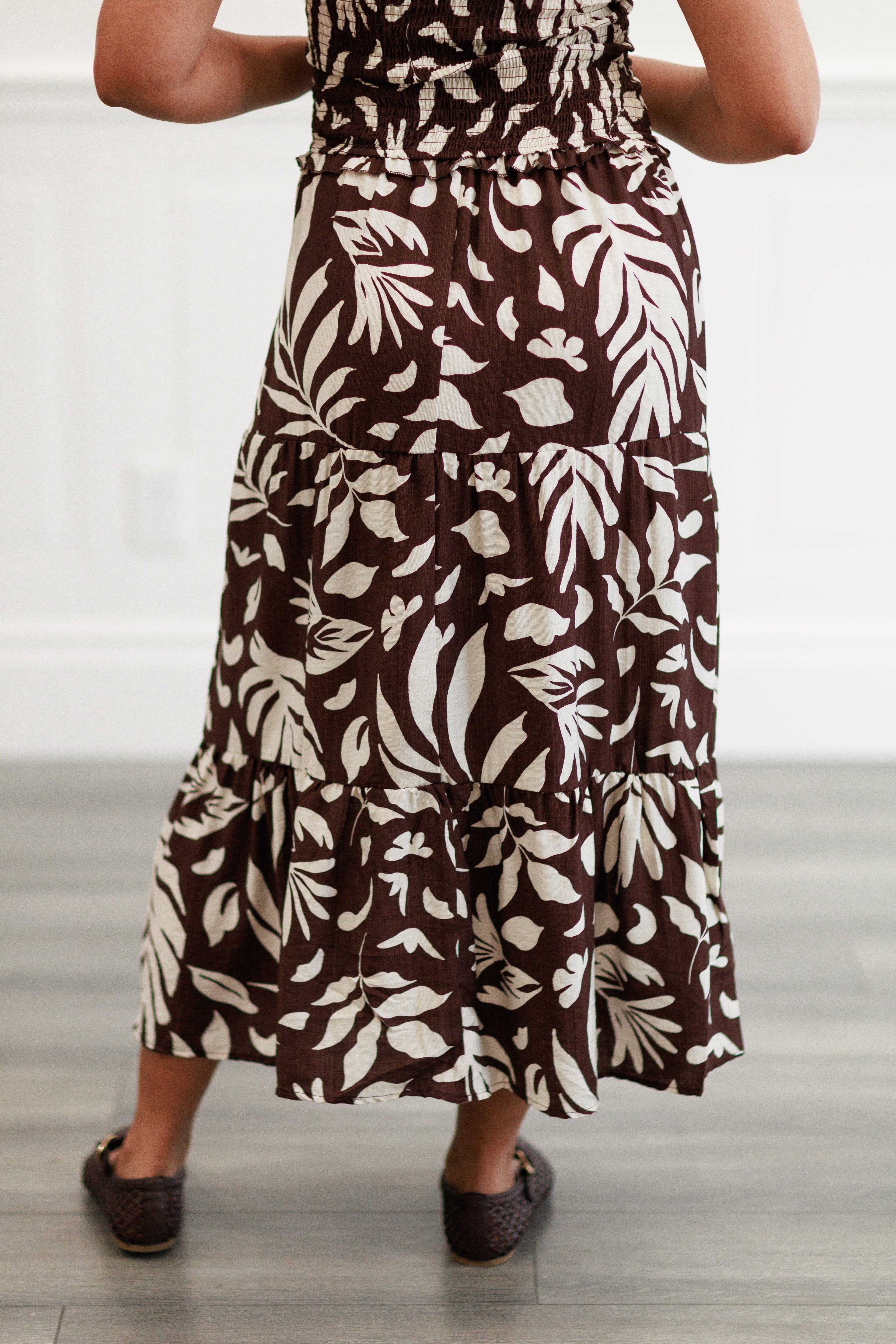 Floral Maxi Dress in Choco