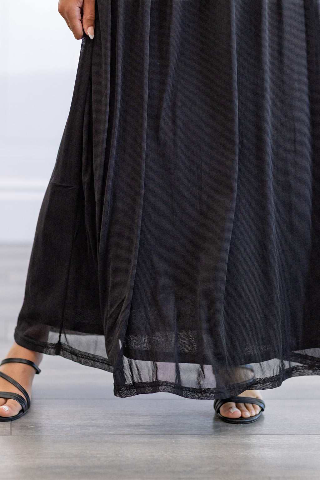 Sheer Racerback Full Length Dress