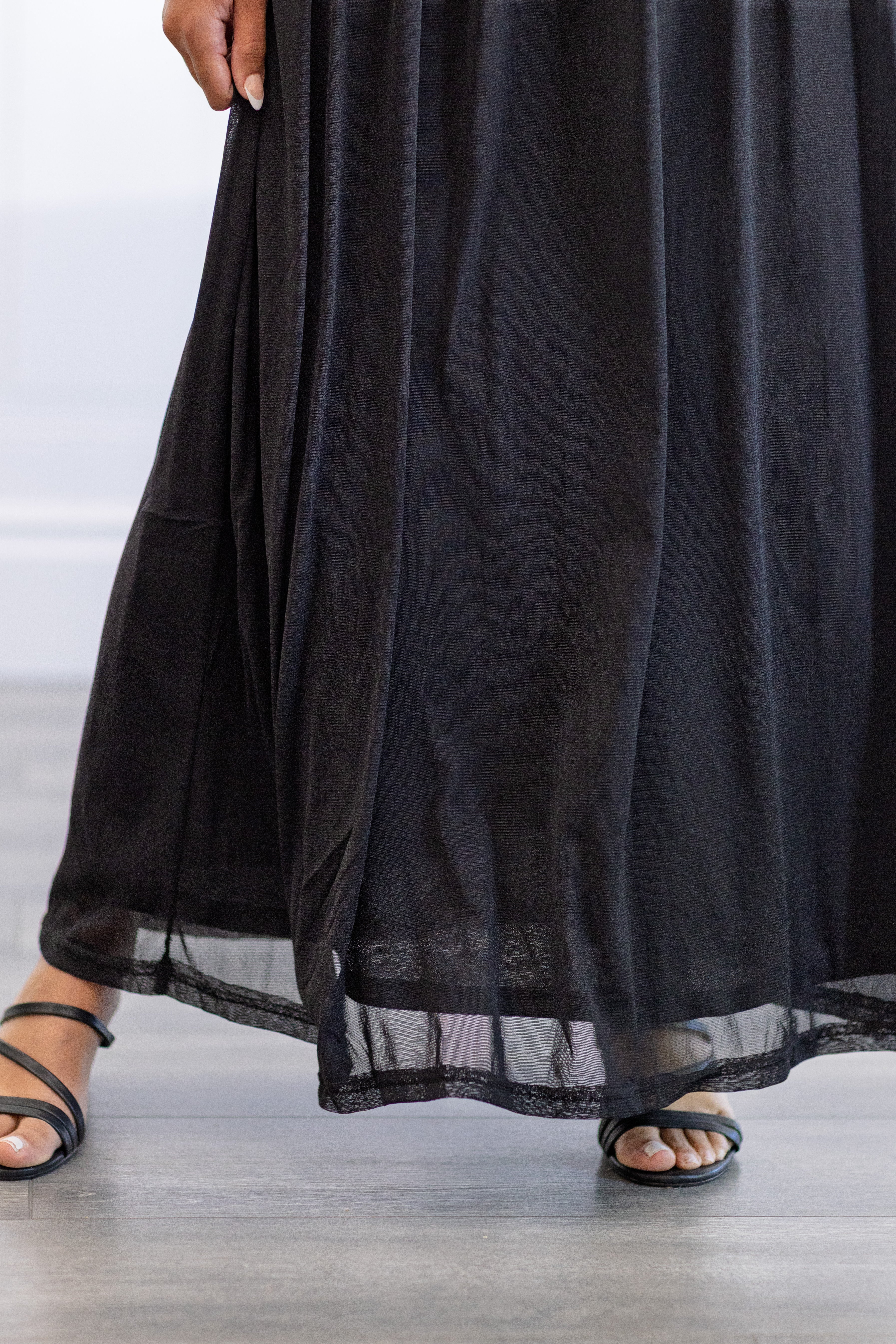 Sheer Racerback Full Length Dress
