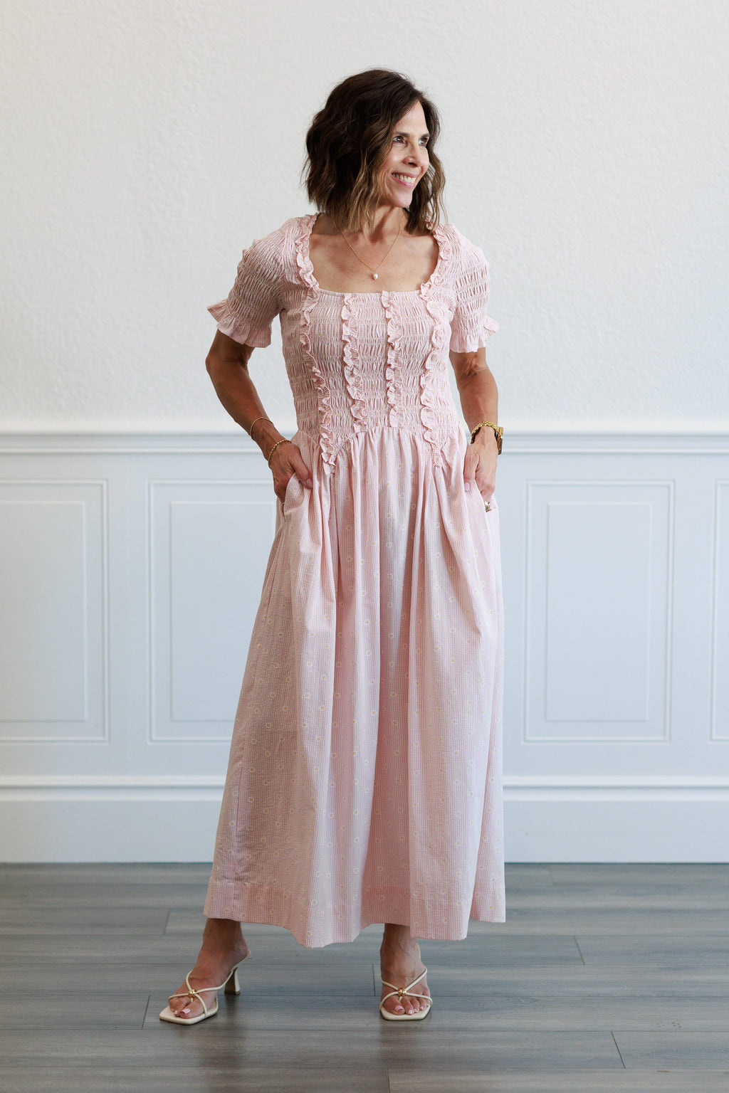 Ditsy Floral Print Midi Dress