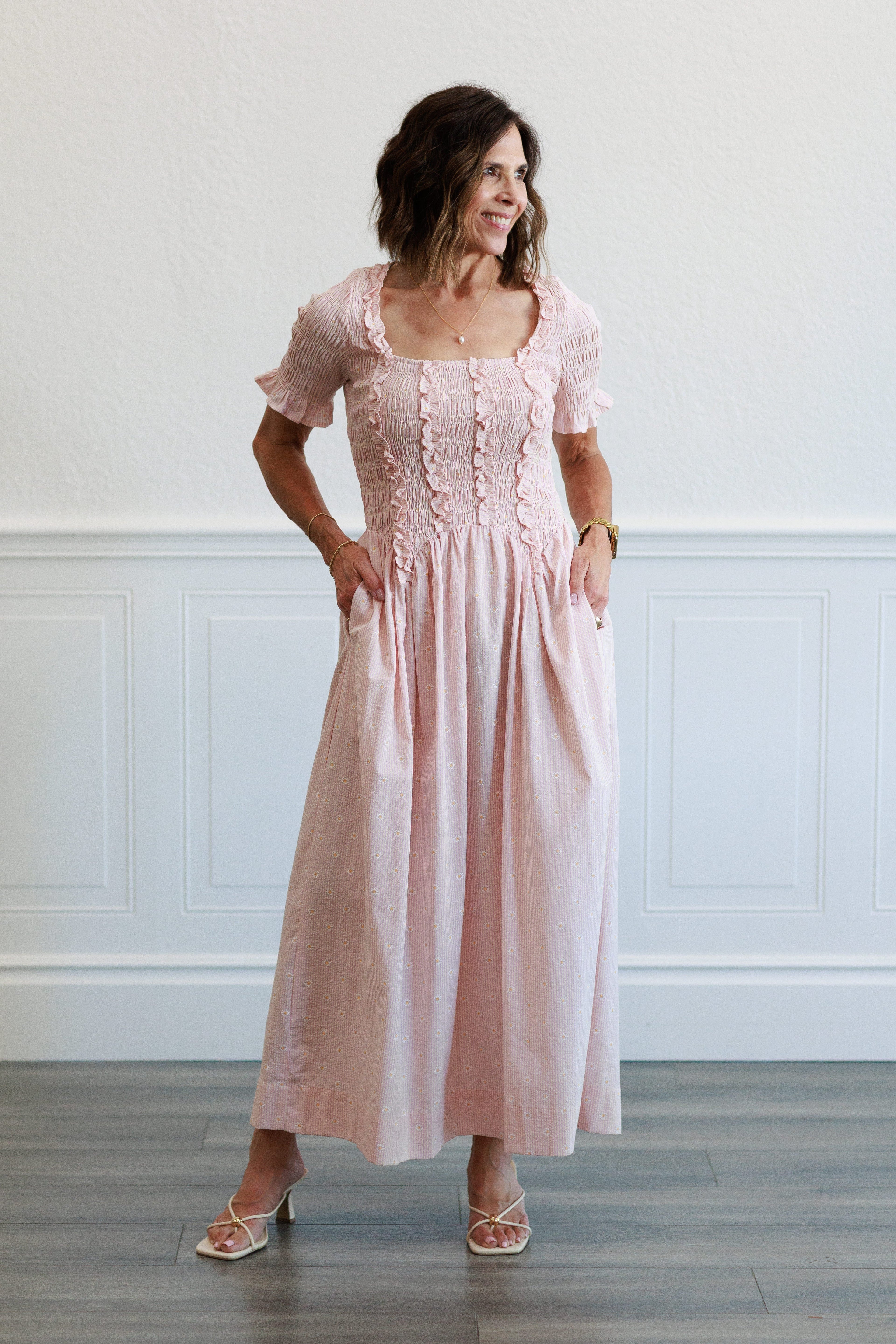 Ditsy Floral Print Midi Dress