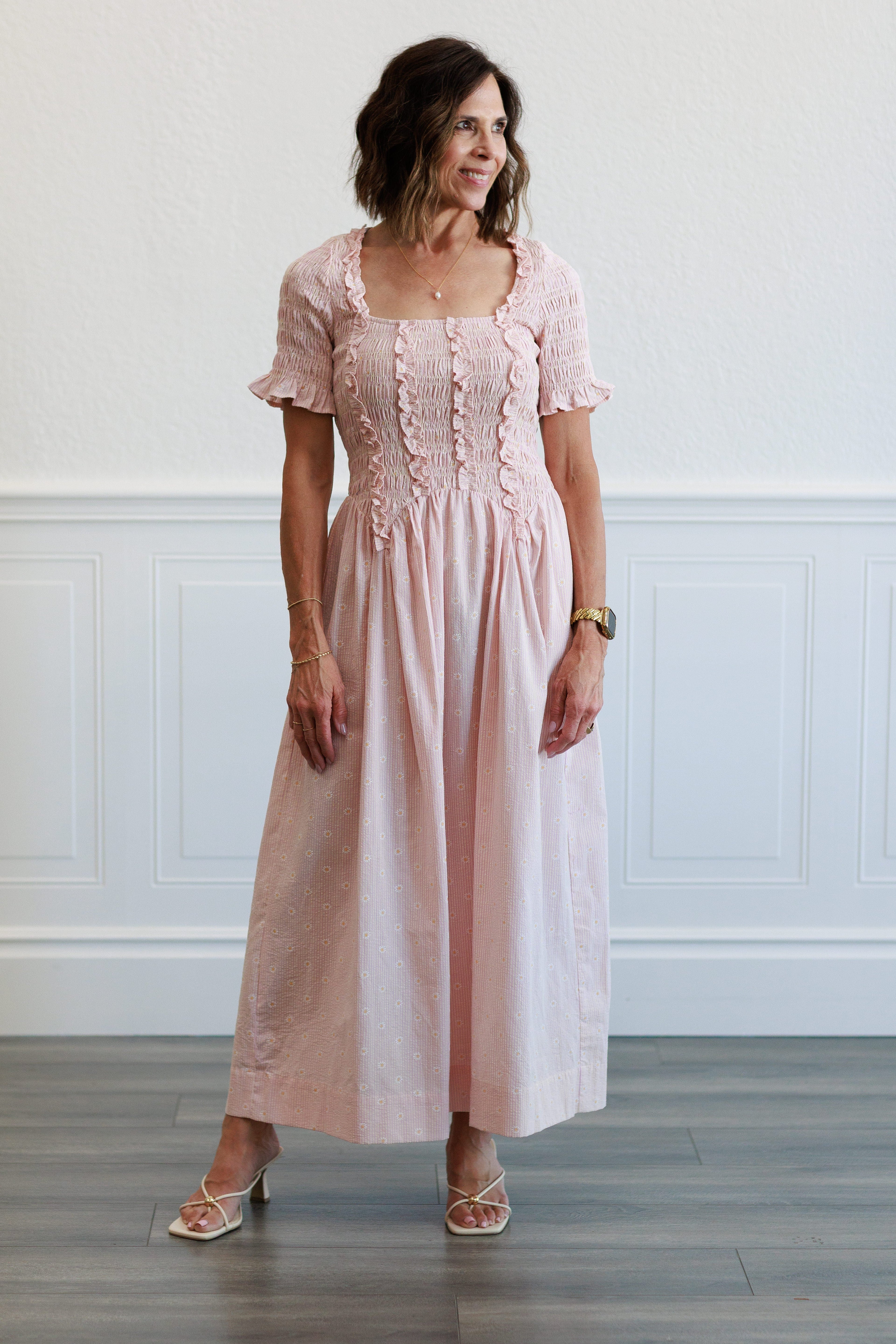 Ditsy Floral Print Midi Dress
