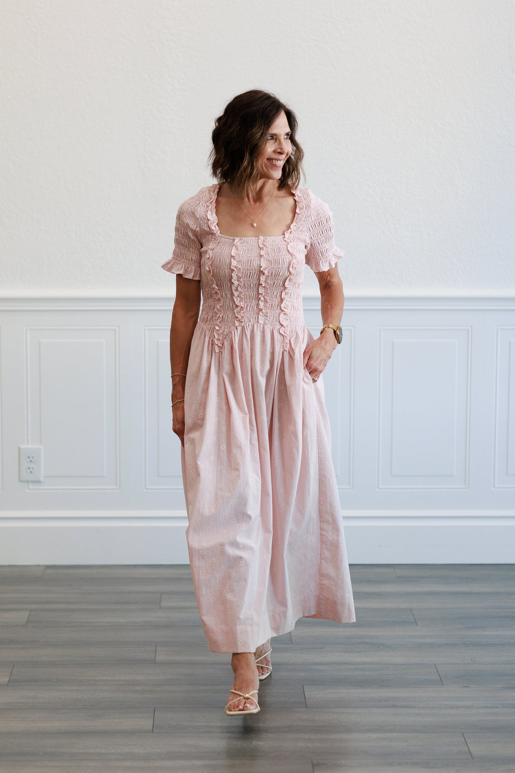 Ditsy Floral Print Midi Dress