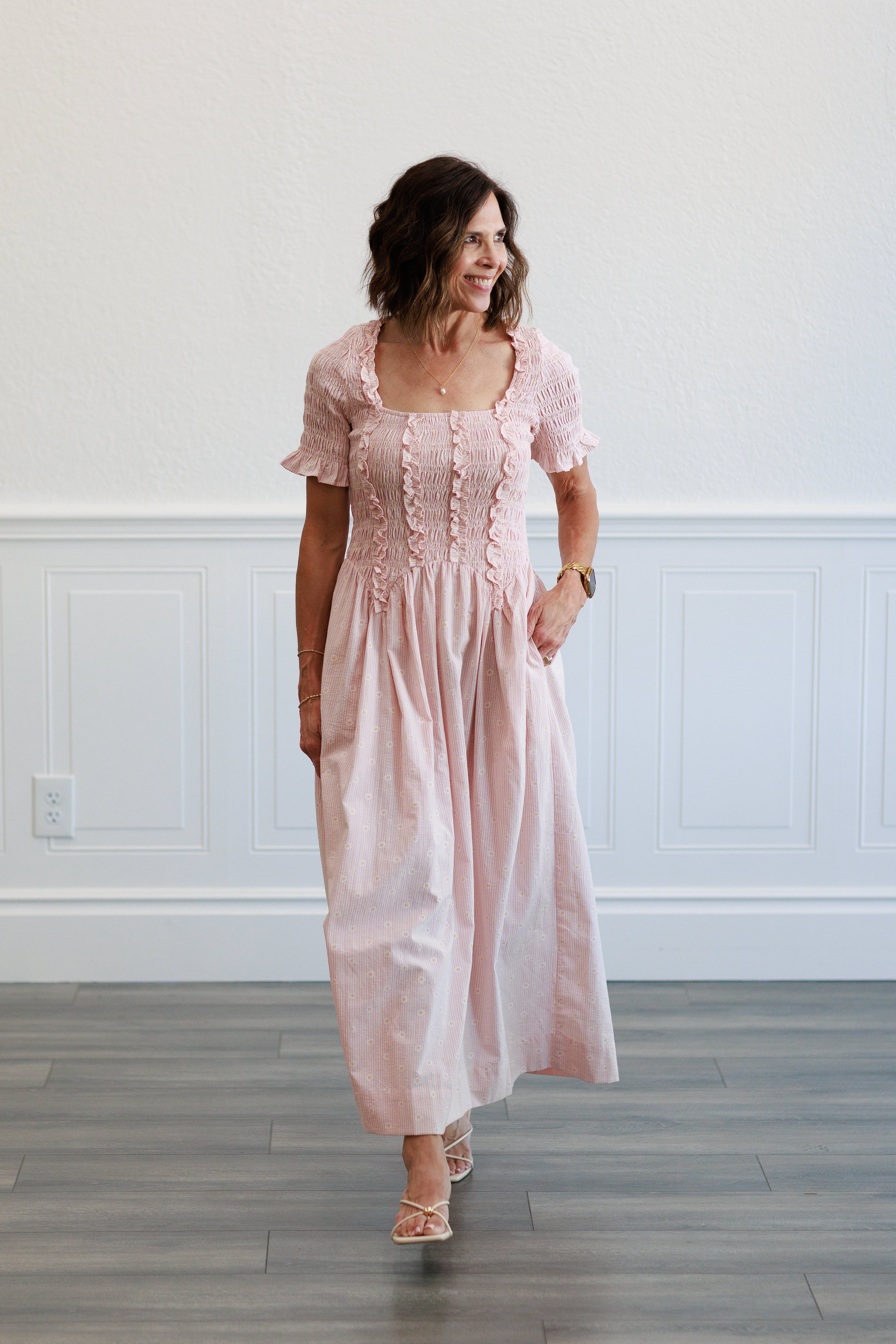 Ditsy Floral Print Midi Dress