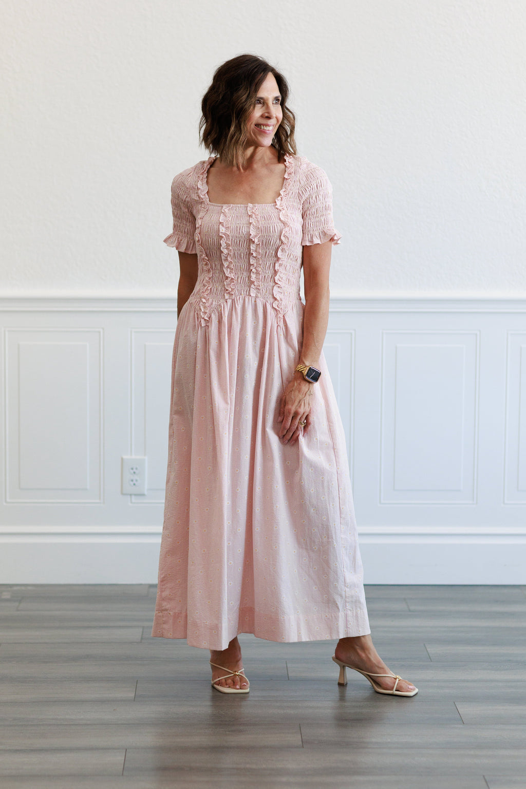 Ditsy Floral Print Midi Dress