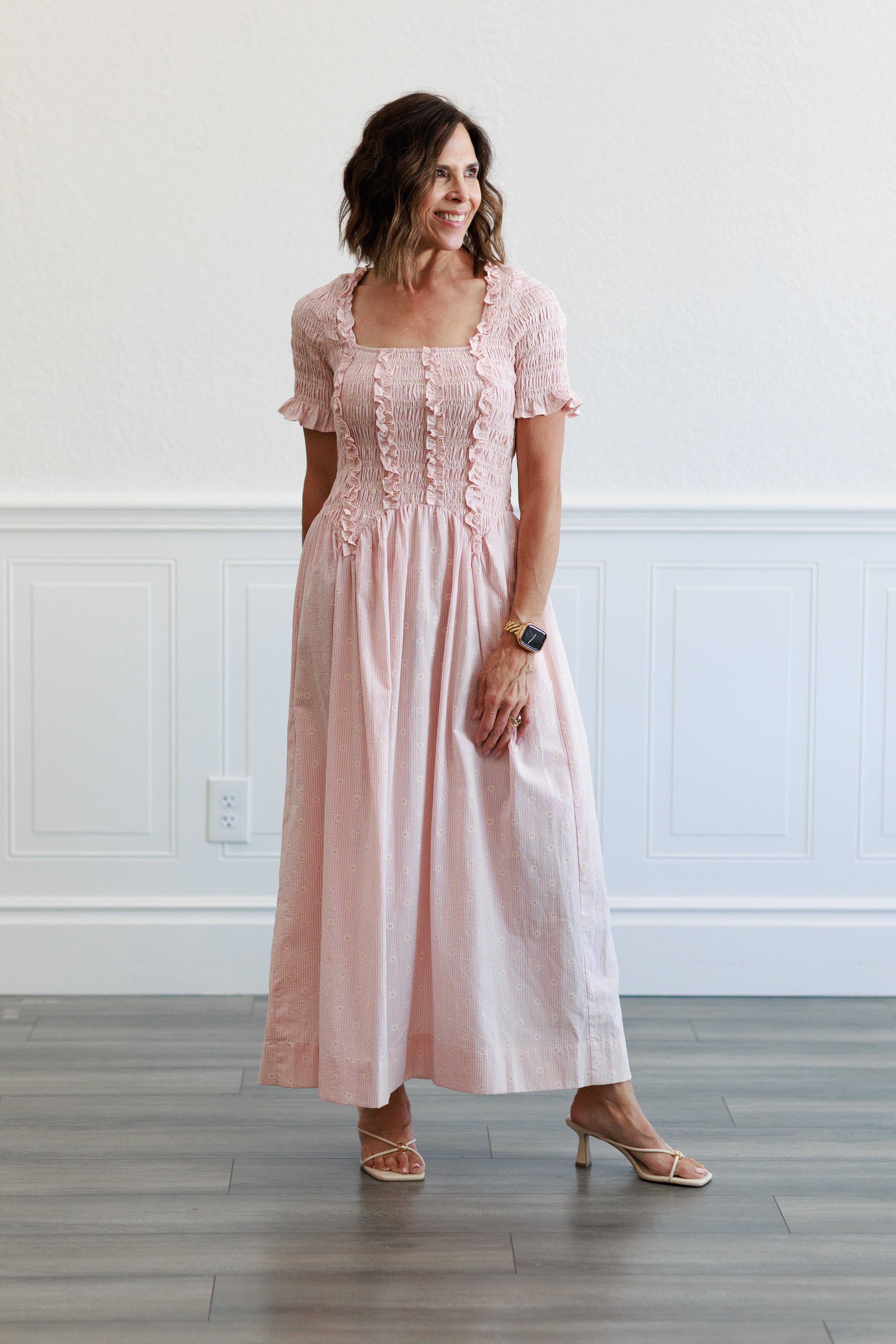Ditsy Floral Print Midi Dress