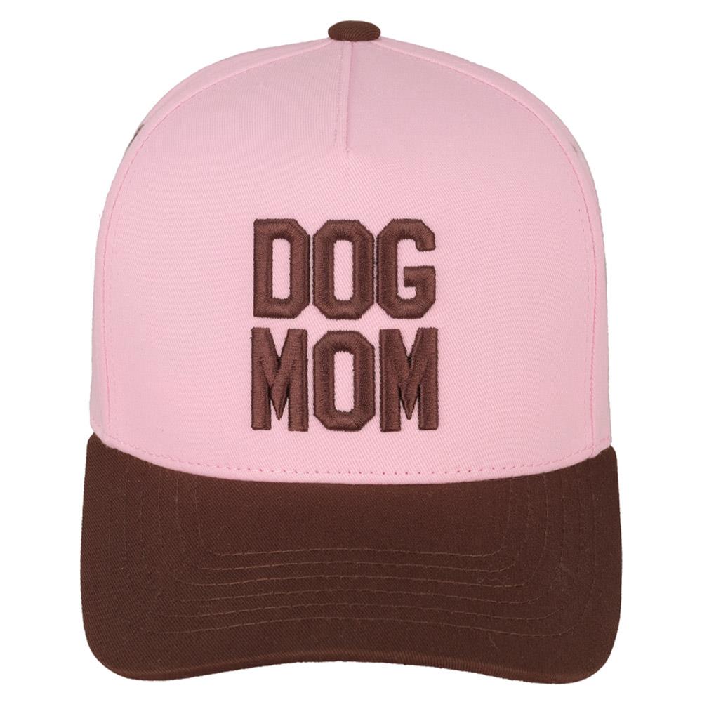 Dog Mom Trucker Cap in Brown Pink