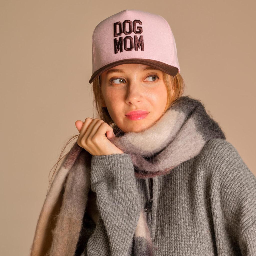 Dog Mom Trucker Cap in Brown Pink