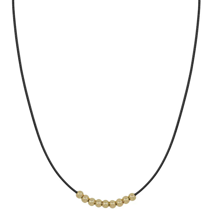 Cord Necklace with Beaded Necklace