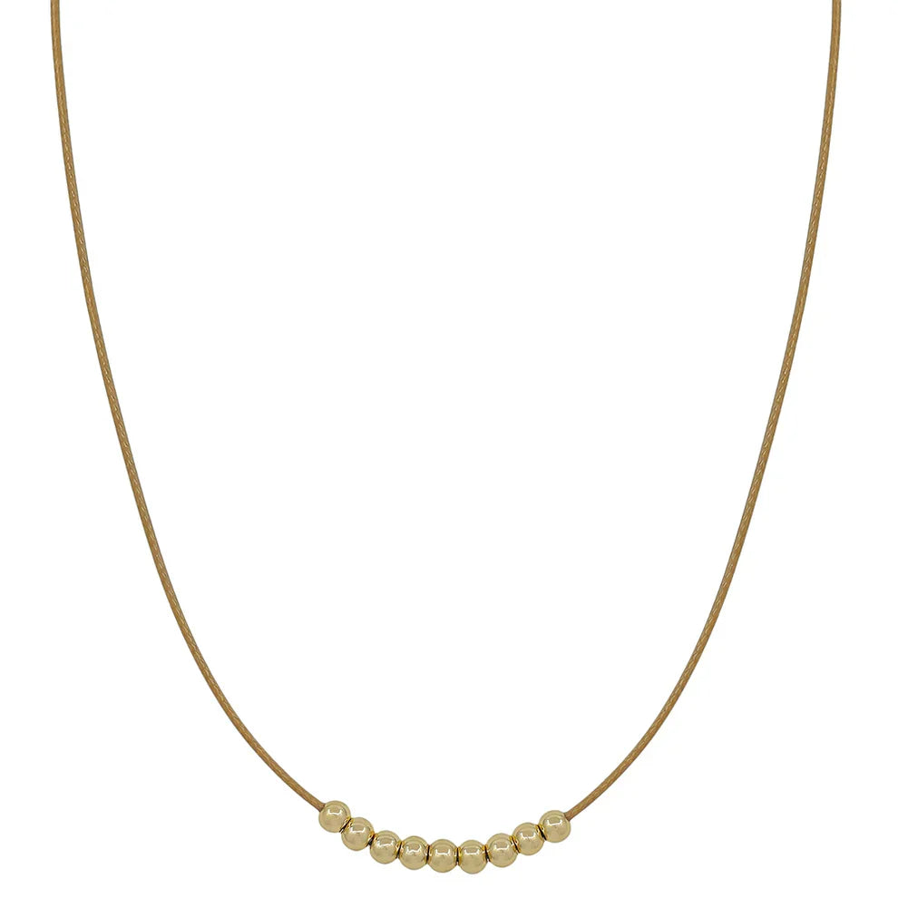 Cord Necklace with Beaded Necklace