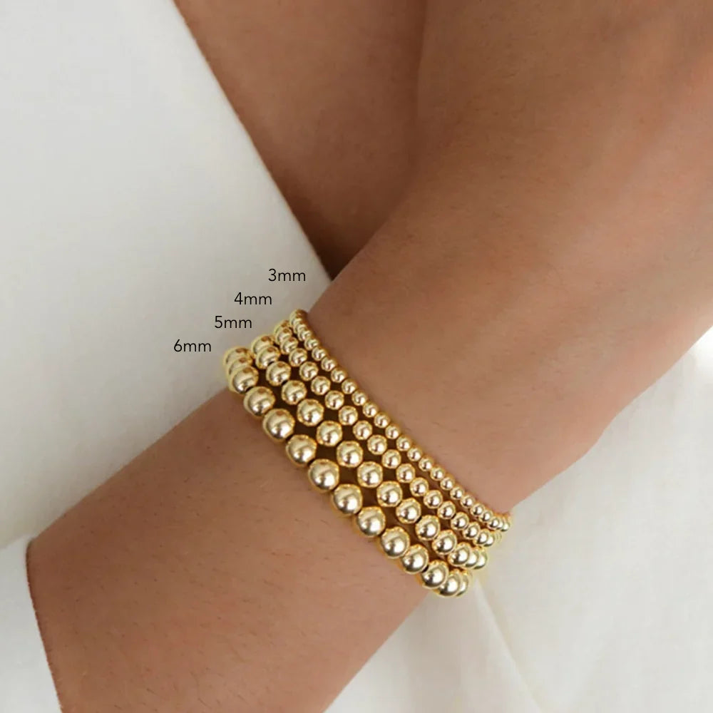 Gold Beaded Stretch Bracelet