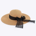 Faux Straw Wide Brim Hat in Khaki