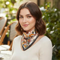 Floral Geometric Pattern Bandana Scarf in Black