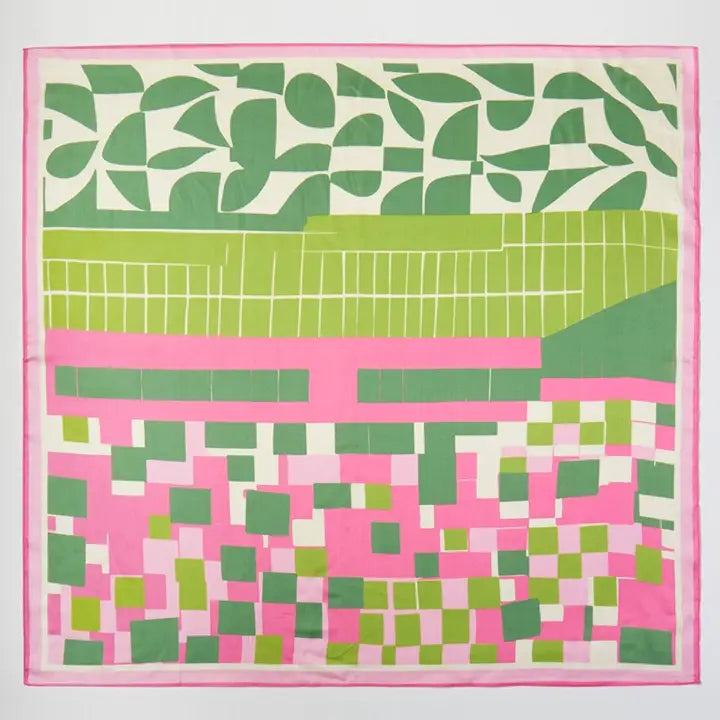 Geometric Pattern Silky Bandana Scarf
