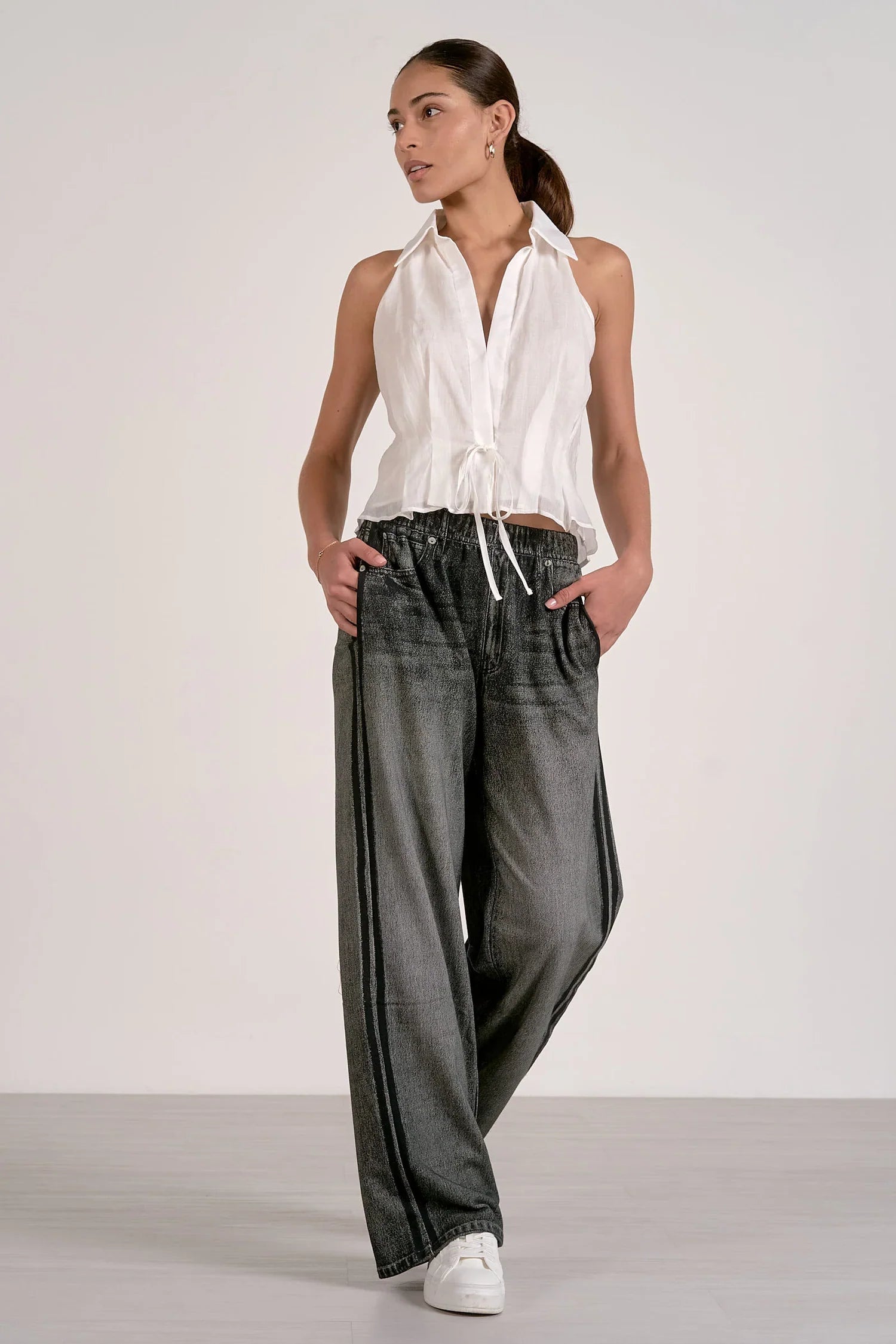 Elan: Jojo Denim Track Sweatpants