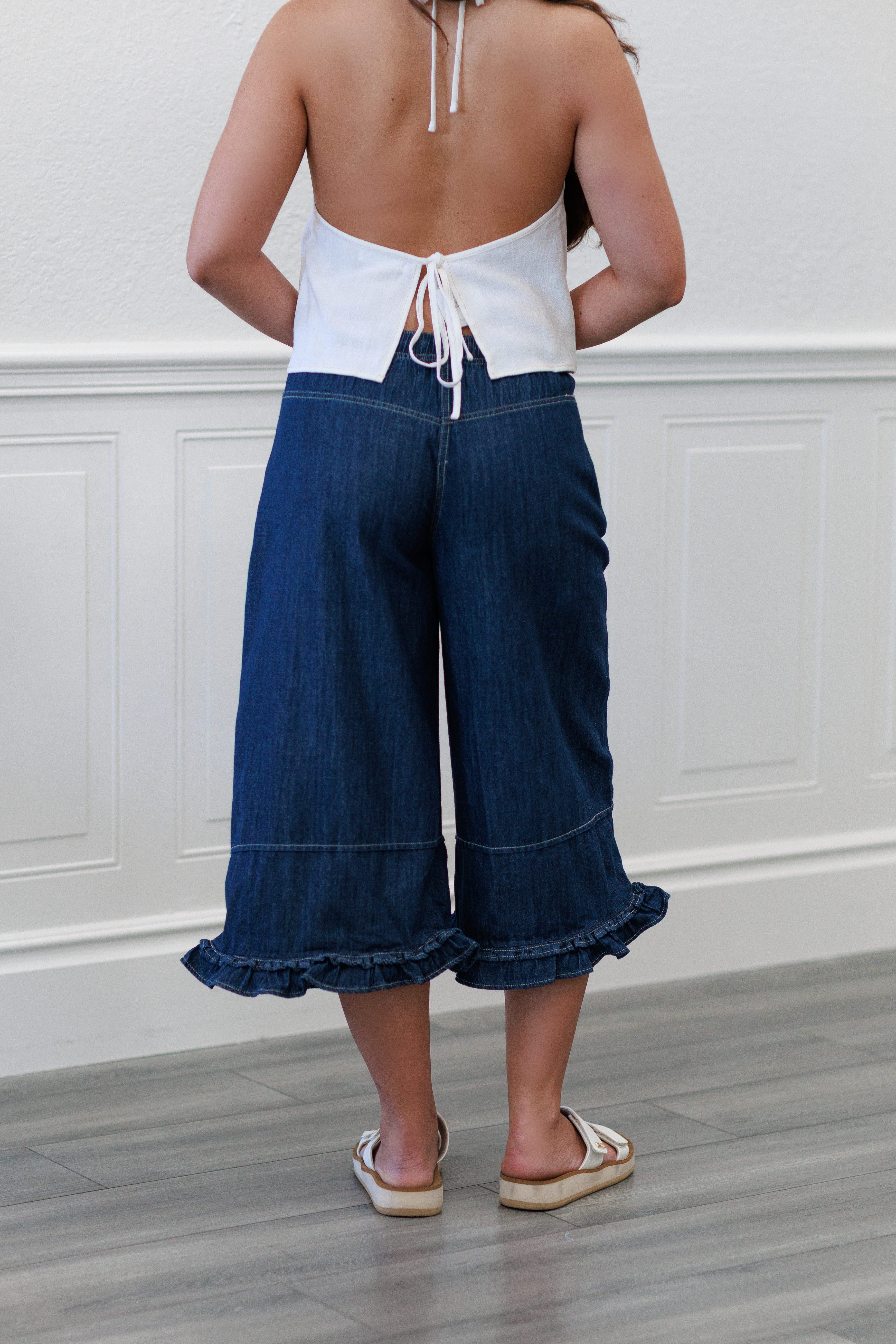 Soft Linen Halter Top in Off White