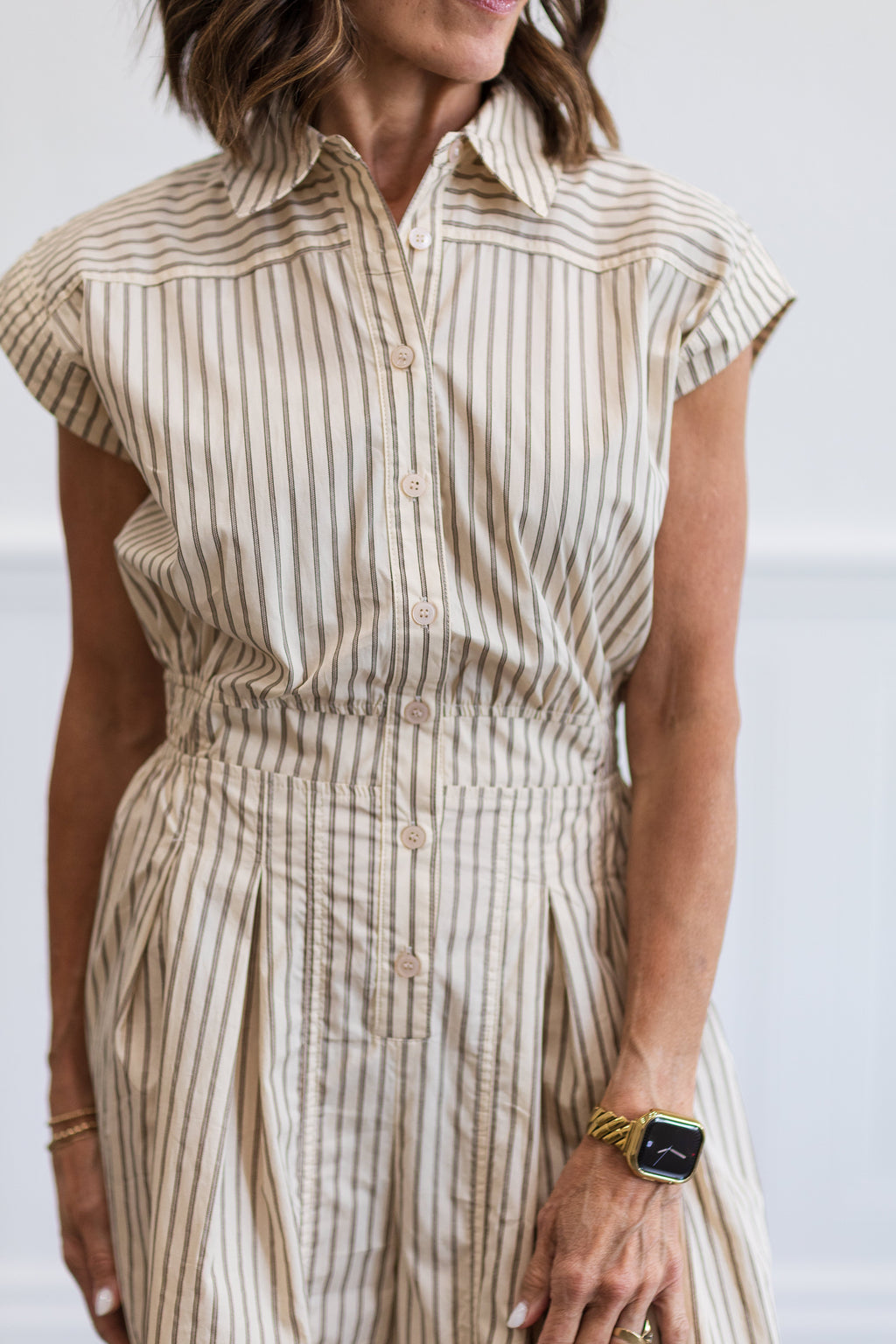 Sleeveless Wide Leg Stripe Jumpsuit