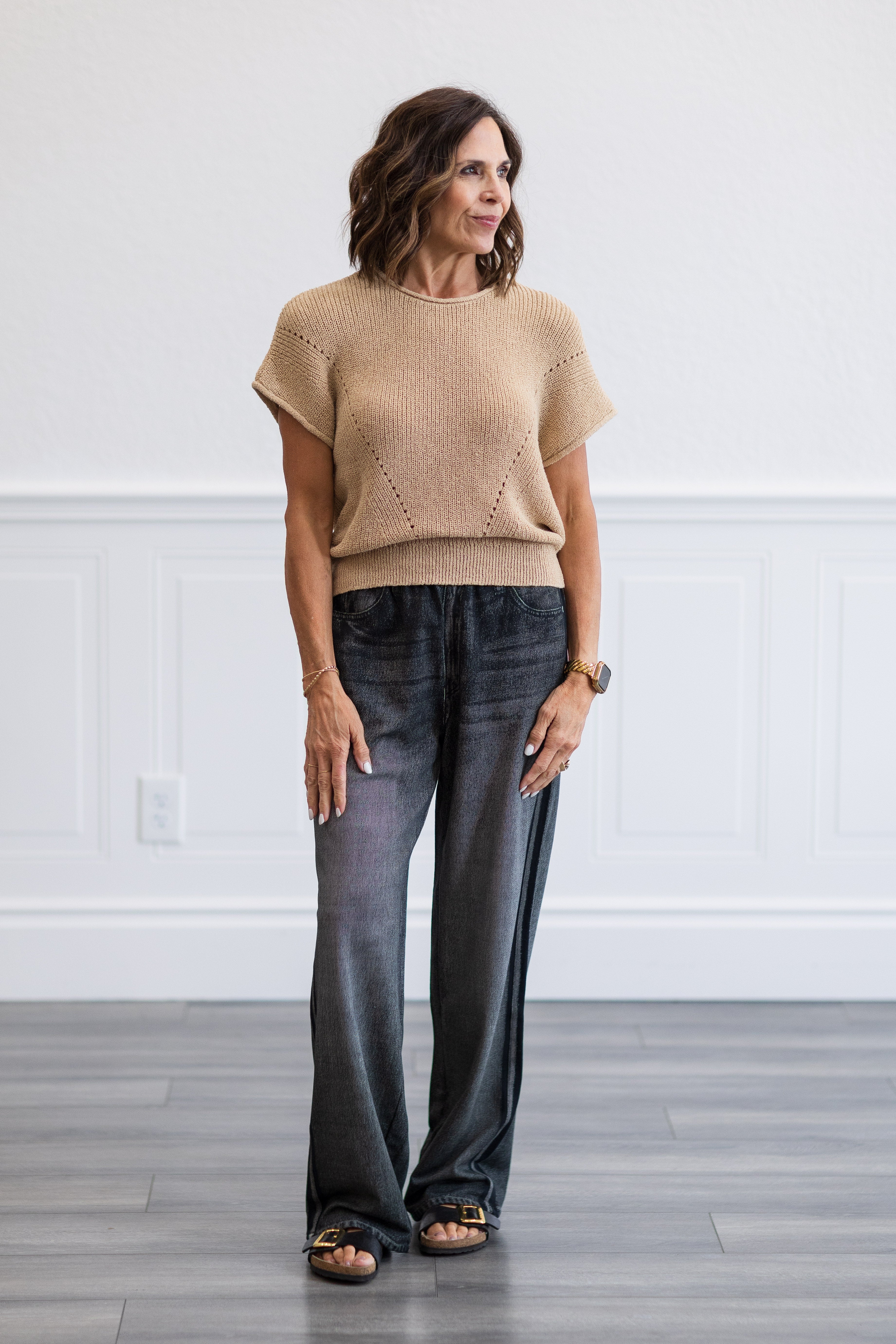 Elan: Jojo Denim Track Sweatpants