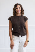 Button Front Knit Sweater