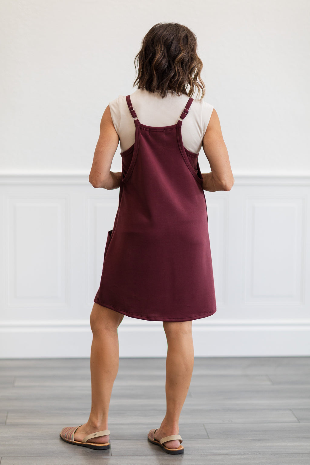 Techno Cupro Romper Dress with pockets in Black
