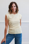 Terry Rib Side Ruched Tank