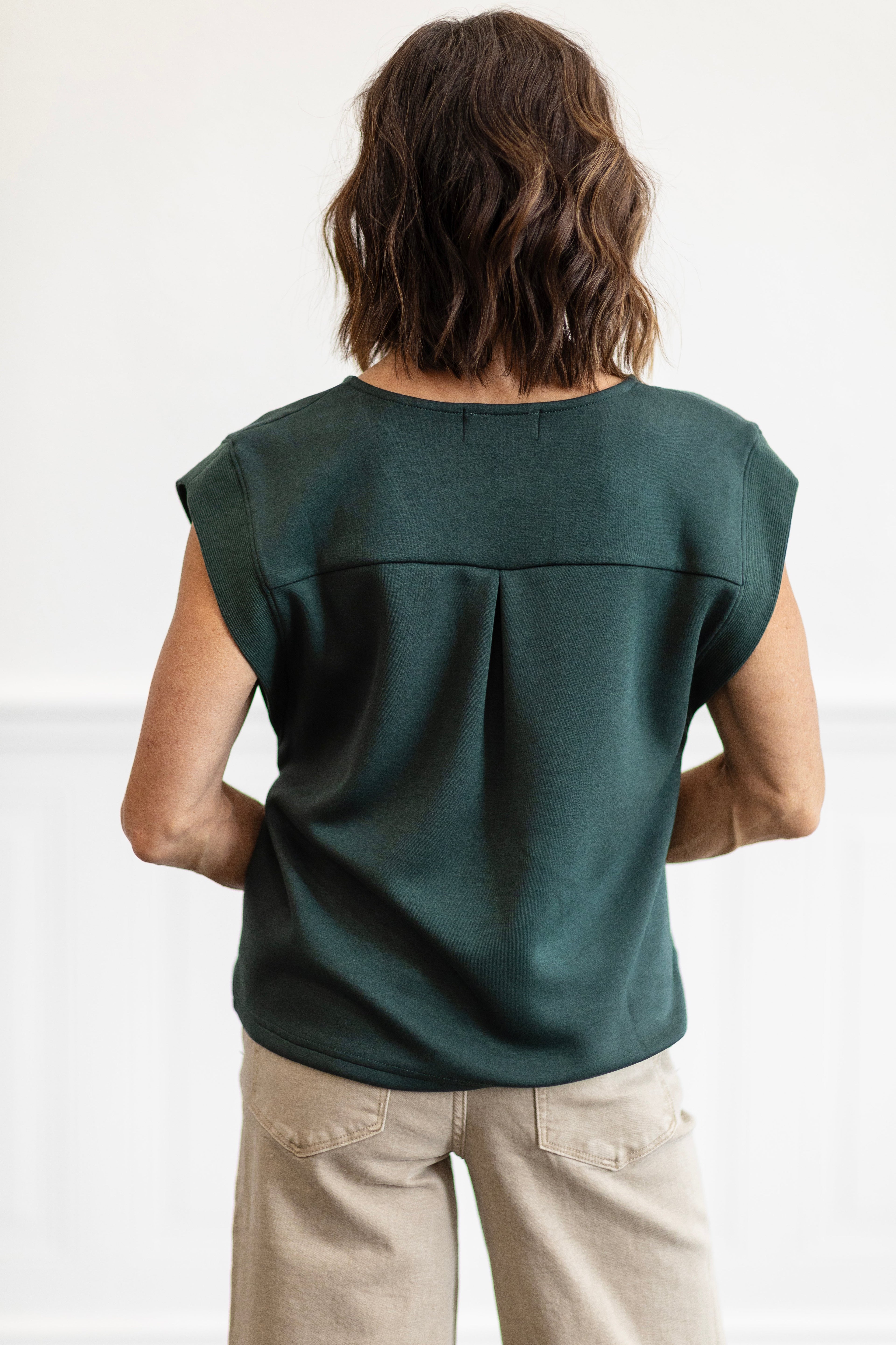 Solid Cap Sleeve Top