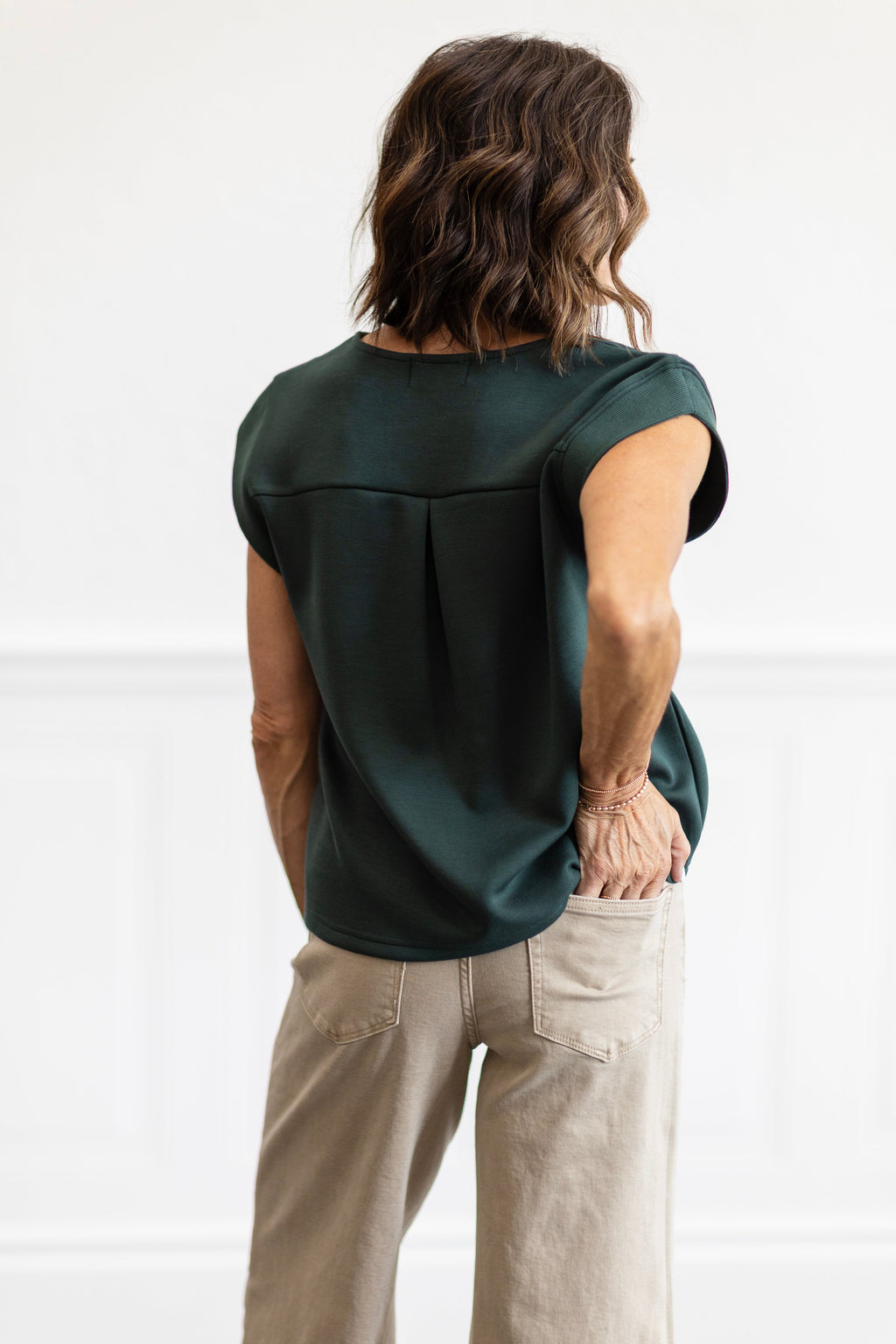 Solid Cap Sleeve Top