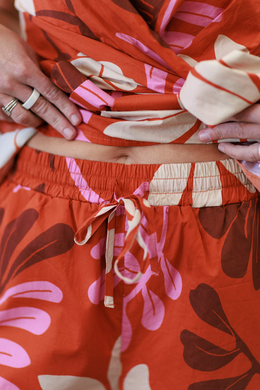 Botanical Strapless Top in Rust