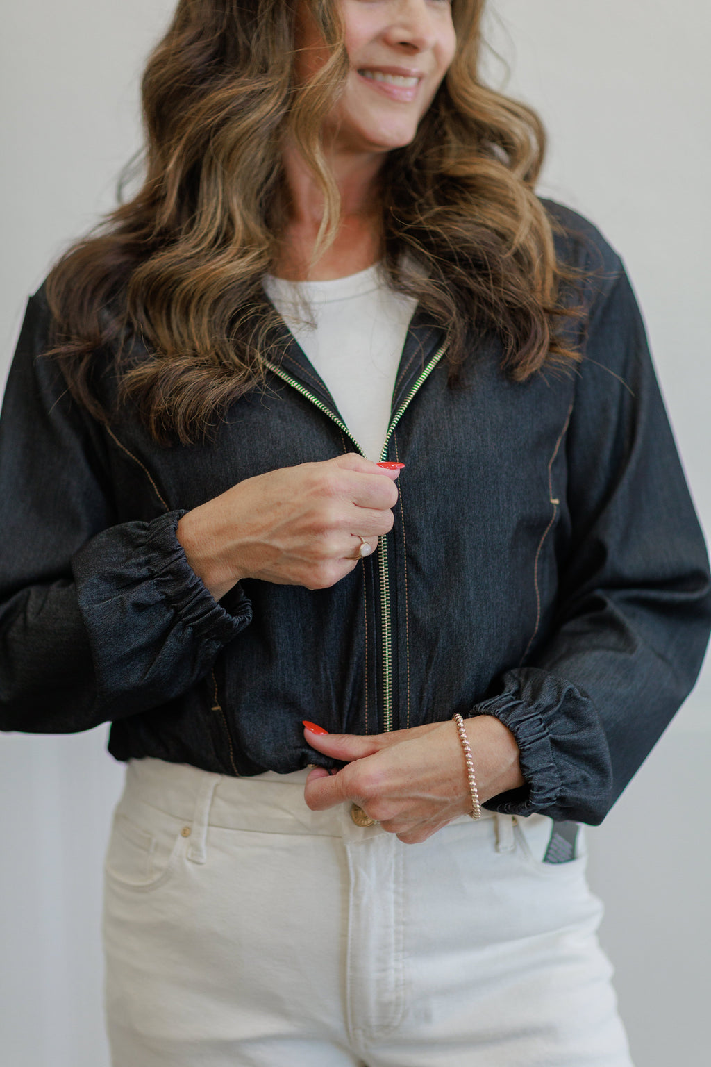 Black Zip Front Hooded Jacket