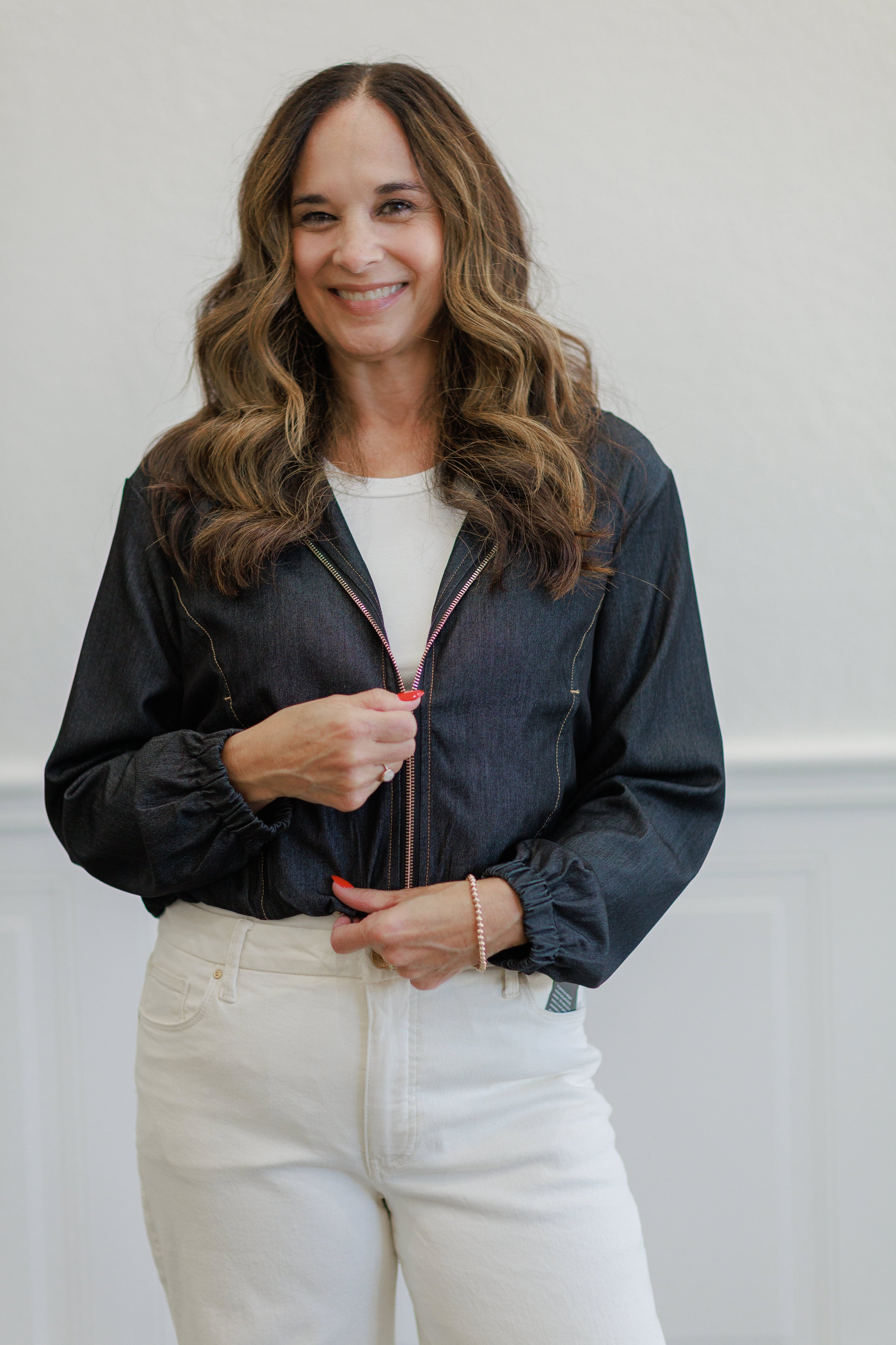 Black Zip Front Hooded Jacket