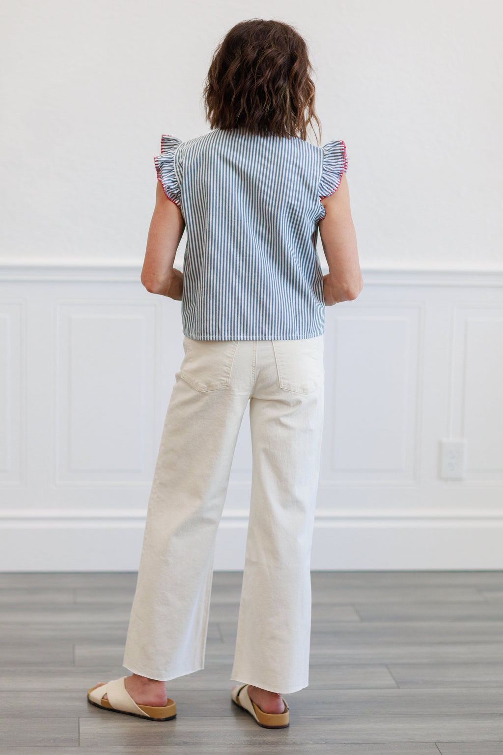 Meg High Rise Wide Leg in Ecru