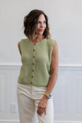 Button Front Knit Sweater Vest