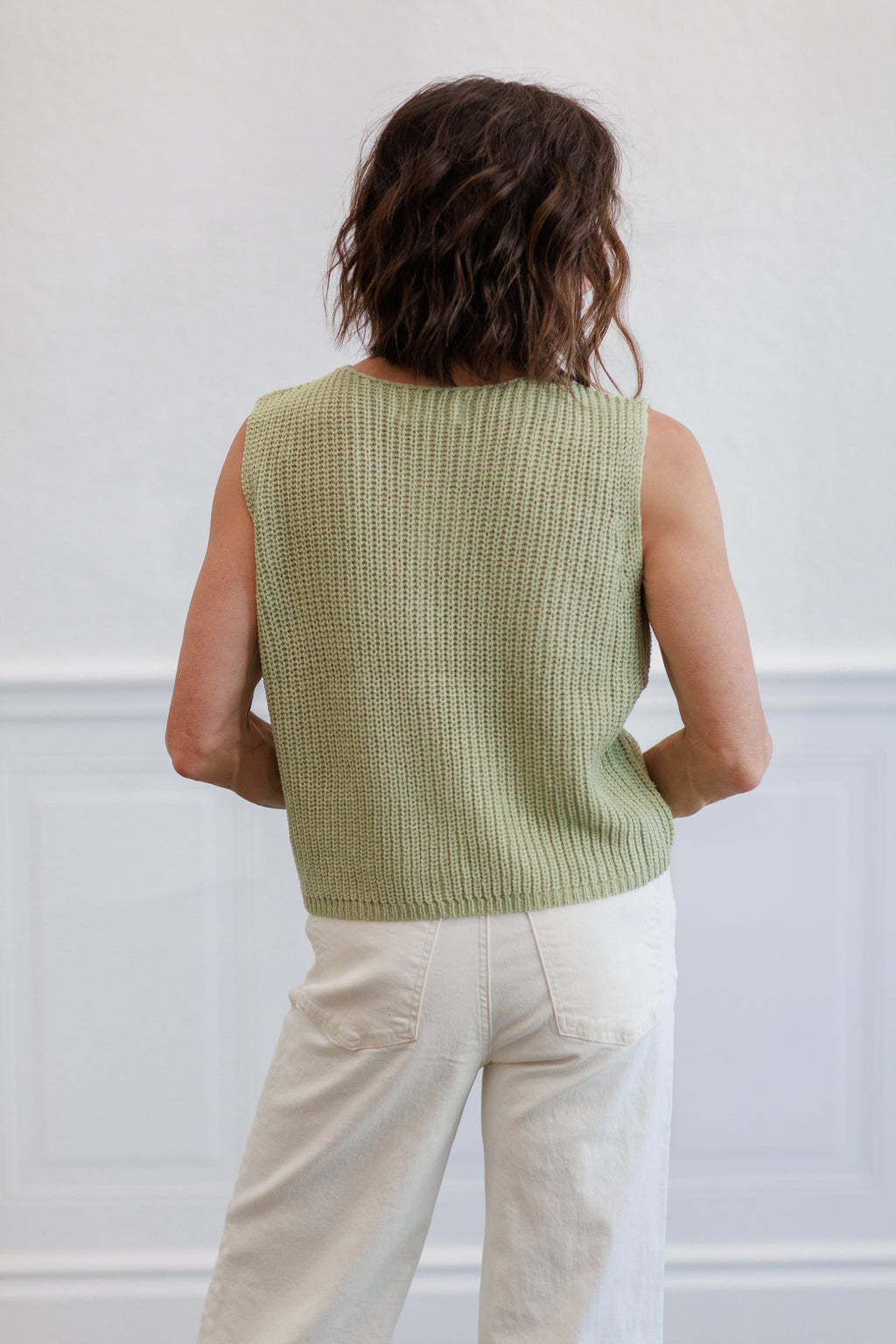 Button Front Knit Sweater Vest