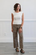 Animal Print Crop Wide Leg Jeans